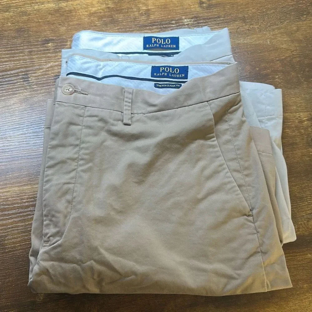 Polo Ralph Lauren Mens Stretch Classic Fit Shorts size‎ 34 Bundle of 2